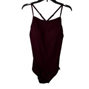 Women's Swimsuit Sz 38 NWT‎ Large Racerback One-Piece Burgundy